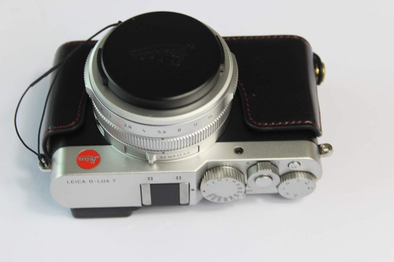 BolinUS Leica D-Lux 7 Case, BolinUS Handmade PU Leather Half Camera Case Bag Cover Bottom Opening Version for Leica D-Lux 7 with Hand Strap (Black) - Image 5